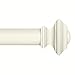 Ivilon Drapery Window Curtain Rod Set - Square Design 1 1/8 Rod. 28 to 48 Inch. Ivory/White