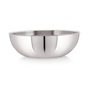 Meera Exclusive Triply Stainless Steel Tasla Cum Kadhai Without Handle, 2.1 Litre, Silver (22 cm), (Induction and Gas…