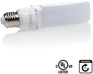 Silverlite 7w LED PL Bulb E26 Medium Base,18w CFL Equivalent,700LM,Daylight Natural White(4000k),120-277V,Horizontal Recessed,180°Rotatable,UL Listed