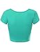 Fifth Parallel Threads FPT Womens Basic Short Sleeve Scoopneck Crop Top Mint L