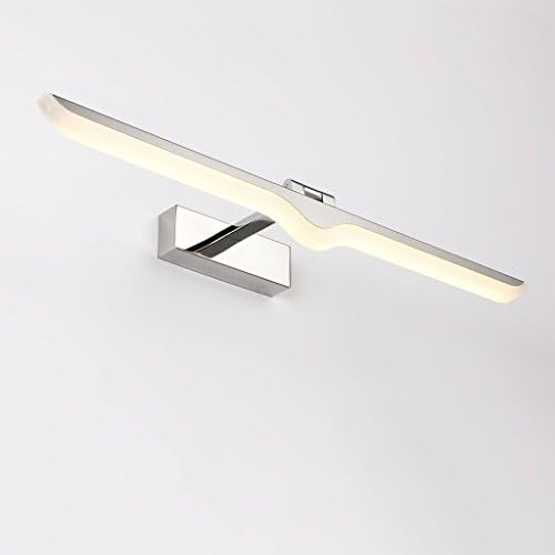 European Mirror Light LED, Anti-fog Bathroom Mirror Headlight, Bedroom Mirror Cabinet Light, Acrylic Wall Washer, Bathroom Wash Lamp, Silver Energy-saving Lamp (Size : L52cm Warm Light)