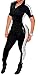 Bodycon4U Women Sexy Short Sleeve Zipper Sport Fitness Bodycon Jumpsuit Romper Unitard Black L