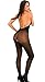 Amstt Women's Sexy Halter Sheer Lace Bodystocking Lingerie Backless Thigh Bodysuit (Black)