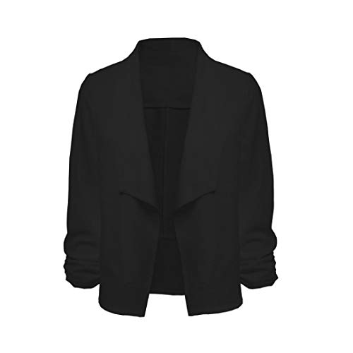 Pervobs Coat&Jacket, Clearance! Women Elegant 3/4 Sleeve Blazer Open Front Short Cardigan Suit Jacket Work Office Coat (L, Black)
