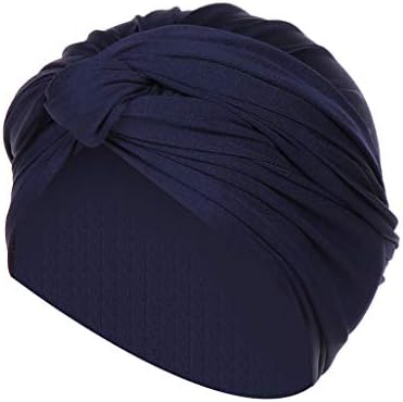 Women Solid India Hat Muslim Ruffle Cancer Chemo Beanie Turban Wrap Scarf Cap for Cancer Hair Loss Women Headwraps Fashion Lightweight Soft Hat