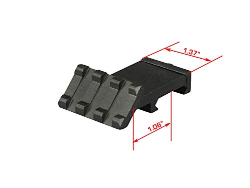 Low Profile Tactical Picatinny/Weaver 45 Degree Angle Mount, 1.37" Long with 3 Slots