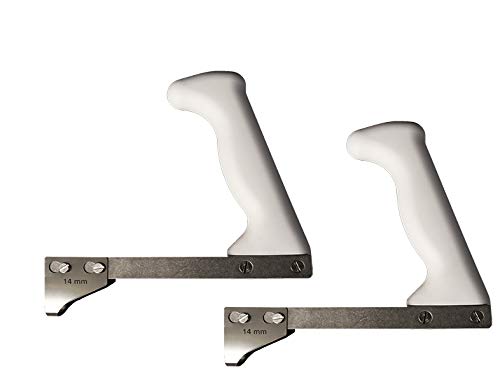 2x DICK Rippenzieher 'Profi-Line' mit weißem Sicherheitsgriff 14mm Klinge Edelstahl Rippenabzieher Metzger Fleischer