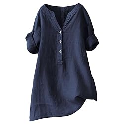iQKA Women Plus Size Shirts, Ladies Short Sleeve