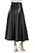Zeagoo Women Winter Synthetic Leather High Waist Midi Maxi Long Skirt Black XX-Large