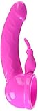 Bangin' Bunny Premium Silicone Rabbit Dildo Wand Attachment for Hitachi Wands Original Magic Wand Original and Rechargeable (Pink)