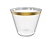 Clear Plastic Cups with Gold Rim ~ 100 Pack ~ Disposable Cups, Ideal for Weddings, Parties and Outdoor Events - 9oz Old Fashion Fancy Tumblers - Elegant Party Cup | by WesternHousehold