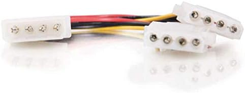 C2G 15CM 5.25 LP4 Male Molex to 2 x LP4 Female Molex Cable Splitter/Extender, Molex Y-Cable 1 Foot - Image 3