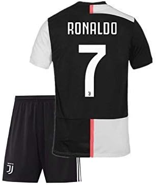 GOLDEN FASHION Non Juventus Home KIT with Ronaldo Print 2019-20 Jersey with Short