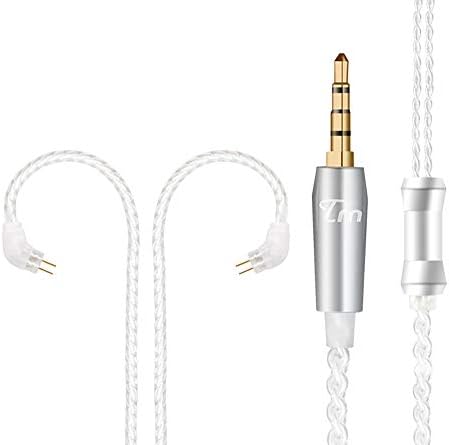 Trn 2.5mm/3.5mm Silver Plated Balance Upgrade Line/Cable for Trn Earphone Without MIC (2PIN_0.78, 2.5)