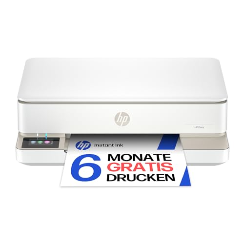 HP Envy 6120e, Multifunktionsdrucker, 6 Monate gratis drucken Instant Ink inklusive, Drucken, Kopieren, Scannen, Mobiler Faxversand, Wi-Fi, Beidseitiger Druck