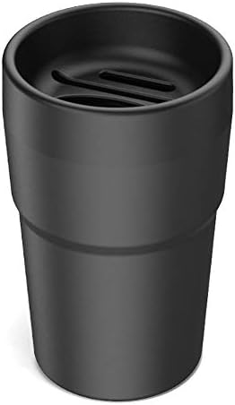 Car Bin Coin Card Cup Holder Creative Mini Plastic Cover Garbage Storage Dust Trash Can Tissue Case Multifunction for Home Car Office (Black)