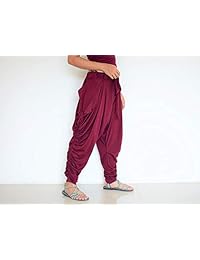 siamrose pintada a mano boho hippie Chic Hippie de algodón Harem, 3 4 para dama, talla única