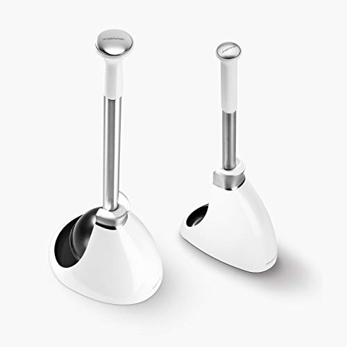 simplehuman Plunger and Toilet Brush Bundle, White