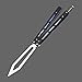 Uxcellmo Folding Tactical Trainer Practice Butterfly Knife G10 Handle Bearings Stone Wash Metal Steel Blunt Dull Blade Unsharpened Tool for Smooth Safety Play (Black with Blue)
