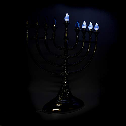 image for The Dreidel Company Traditional LED Electric Silver Hanukkah Menorah -