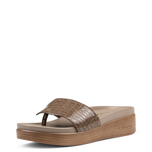 Donald Pliner Women’s Fifi Slide Sandal, Taupe-Crocco Patent, 11