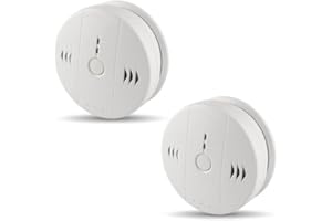 Shackcom Combination Smoke and Carbon Monoxide (CO) Detector Alarm 2 Packs, Protect Your Home from Fire and Gas Leaks, Even When You're Away, Battery Operated