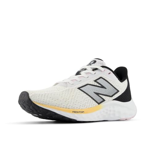 New Balance Women’s Fresh Foam Arishi V4 Running Shoe, White/Black/Peach Blossom, 9.5