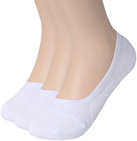 Womens Casual No-Show 3Pairs, Socks of Hidden Flat Boat Line White