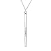 chelseachicNYC Tiny Jewel Minimal Simple Vertical Bar Necklace Silver