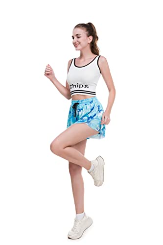 Womens Butterfly Shorts Camo 2 in 1 Flowy Shorts for Women Casual Summer High Waisted Biker Workout Athletic Running Shorts