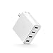 ZMI PowerPlug 4-Port 35W USB Wall Charger Power Adapter, Portable with Foldable Prongs for iPhone, iPad, Samsung Galaxy, and More