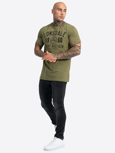 Homme Bangor Double Pack T-Shirt, Black/Olive, Medium