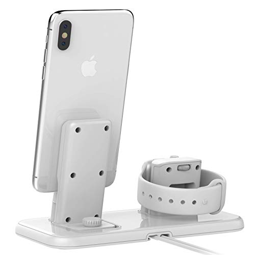 BEACOO Charging Stand for Apple Watch Series 4, 2 in 1 Charging Dock for iPhone Airpods Charging Station for iWatch 4/3/2/1/iPhone Xs/X Max/XR/X/8/8Plus/7/7 Plus /6S /6S Plus
