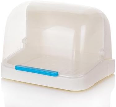 &ZHOU Kitchen Supplies,Creative Kitchen Transparent flip-Type Dish Rack, Tableware Storage Rack, dustproof teacups Storage Box, Food Crisper, Blue