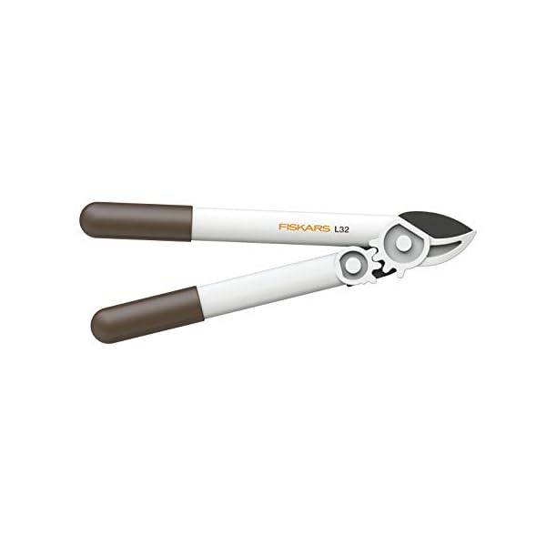 Fiskars Amboss-Getriebeastschere L32 fÃ¼r trockenes Holz und harte Zweige sowie Ãste bis Ã 3,5 cm, LÃ¤nge: 38,7 cm, Gewicht: 380 g, WeiÃ/Orange, FiberComp/Hochwertiger Stahl, Light, 1026930