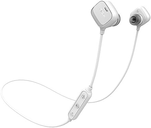 QCY QY12 Sweatproof Bluetooth Wireless Earphones Sports Noise Cancelling Headphones with Microphone and Volume Control for Smart Phones (White)
