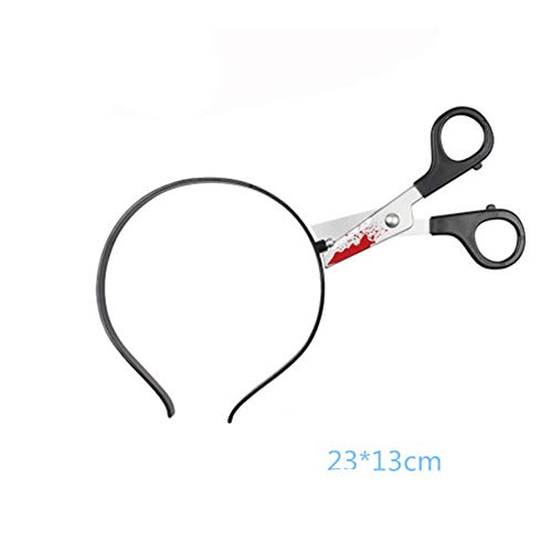 Leoie Funny Scary Hair Hoop Halloween Perform Props Axe Saw Nail Knife Headwear Fake Blood Scene Halloween Props Hacksaw