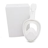 [Upgraded] Snorkel Mask Set for Adults, Full Face Easybreath Anti-Leak Diving Gear with 180° Panoramic Sea View with Anti-Fog Ventilation and Action Camera Mount by Smarssen (White, Large)