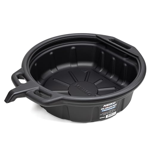 NEIKO 20760A 4 Gallon (16L) Anti-Splash Drain Container with Pour Spout, Black
