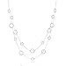 shevalues Silver Long Necklace Fashion Double Layered Sweater Necklace Hammered Loop Circle Long Necklace for Women
