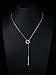 Long Necklace 925 Sterling Silver Adjustable Round Circle Y Shaped Lariat Necklace for Women, 22