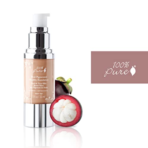 100 PURE Healthy Foundation Full Face Coverage Makeup, Liquid Matte Finish with AntiAging