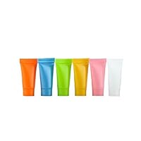 Ewandastore 50 Pcs 5ml Empty Refillable Plastic Tubes Sample Packing Bottles Cosmetic Mini Containers for Shampoo Shower Gel Body Lotion Cream Cleanser(Frosted Clear)