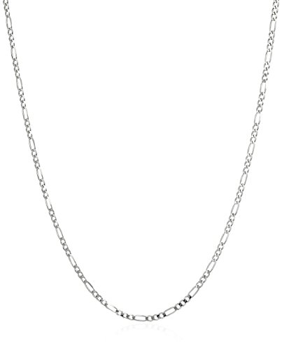 Men's 14k White Gold 2.2mm Figaro Chain Necklace, 20"