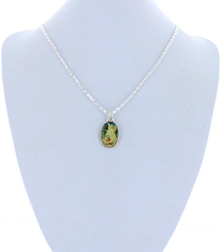 Religoius Jewelry, Silver, Photo Charm, 16" Chain, Guardian Angel