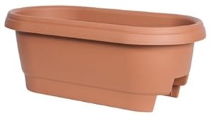 Image of Bloem Llc 477241-1001 24" Terracotta Colored Deck Rail Planter