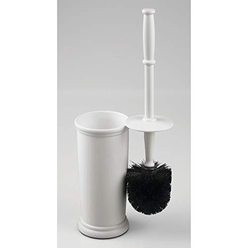 mDesign Compact Freestanding Plastic Toilet Bowl Brush and Holder for