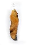 URSFUR Genuine canadian Red Fox Tails Keychains Natural Color 15