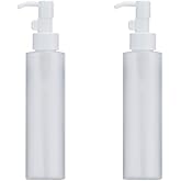 2Pcs 150ml/5oz Frosted Plastic Lotion Pump Bottle Travel Soap Dispenser Bottle Empty Refillable Cosmetics Container Storage Jars Vials with White Pump for Cream Shampoo Makeup Removel Oil