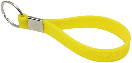 Yellow Ribbon Awareness Silicone Key Chain 12 Pack